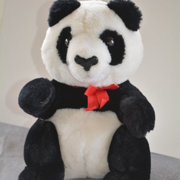 R. Dakin 1987 Panda Bear Teddy Plush Lovey 10" - Picture 1 of 8
